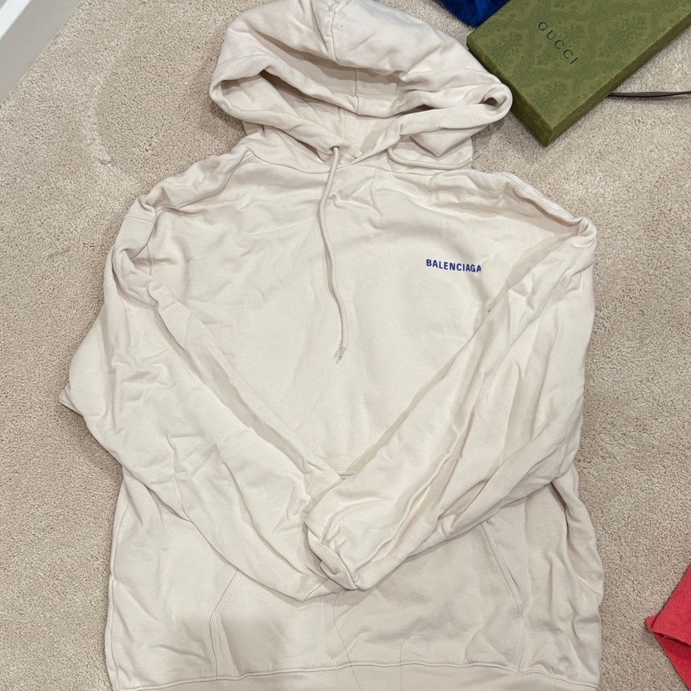 Balenciaga Off-White Hoodie with Logo